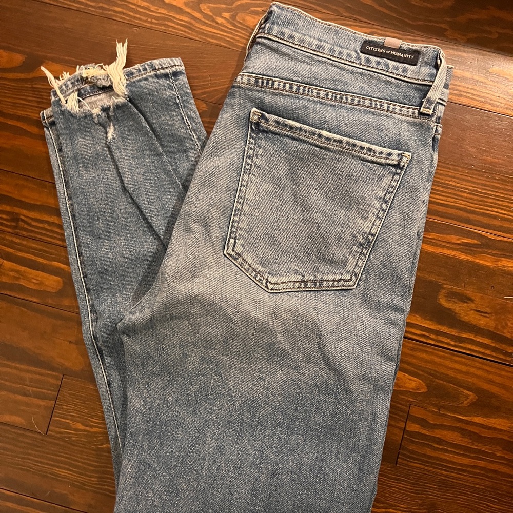 Citizens of Humanity: Olivia high rise slim ankle, distressed hem, size 29
